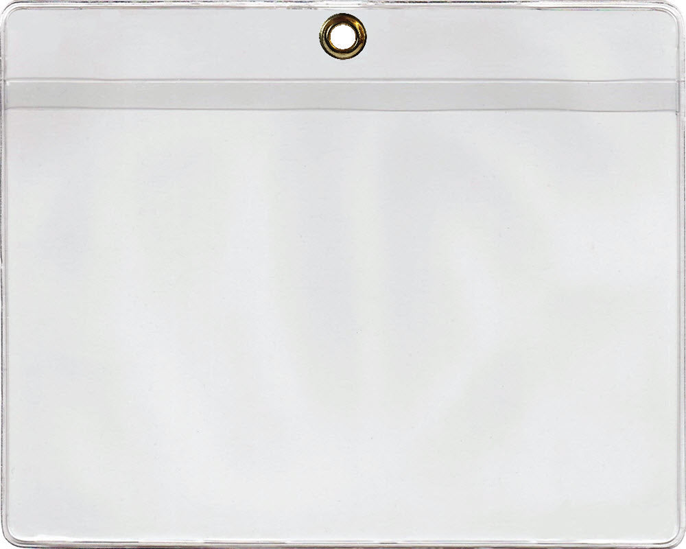 Vinyl Job Ticket Holder wBrass Eyelet2 1/4 x 4 1/2 Long side opens fro