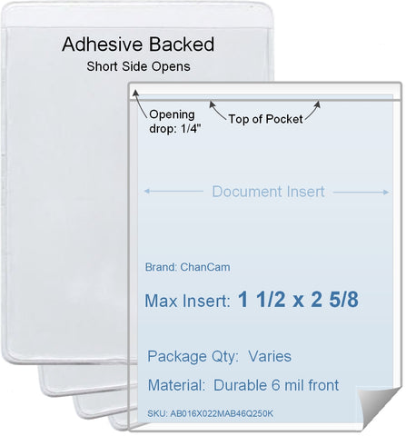 Adhesive back Vinyl Sleeve 6 x 6 Short side opens from $.356 each ChanCam Adhesive back Vinyl Sleeve 6 x 6 Short side opens from $.356 each ChanCam