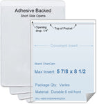 ChanCam vinyl sleeve, open short side, adhesive back, insert size: 5 7/8 x 8 1/2, product size: 6 1/8 x 8 3/4, package quantity 100, 4 mil adhesive back / 6 mil clear vinyl front
