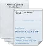 ChanCam vinyl sleeve, open short side, adhesive back, insert size: 6 1/2 x 9 5/8, product size: 6 3/4 x 9 7/8, package quantity 100, 4 mil adhesive back / 6 mil clear vinyl front