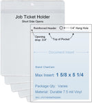 ChanCam vinyl sleeve, open short side, hanging document holder, insert size: 1 5/8 x 5 1/4, product size: 1 7/8 x 6, package quantity 100, 7.5 mil clear vinyl