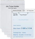 ChanCam vinyl sleeve, open short side, hanging document holder, insert size: 3 5/8 x 3 3/4, product size: 3 7/8 x 4 1/2, package quantity 100, 7.5 mil clear vinyl