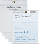 ChanCam vinyl sleeve, open short side, hanging document holder with brass eyelet, insert size: 4 x 5, product size: 4 1/4 x 5 3/4, package quantity 100, 7.5 mil clear vinyl