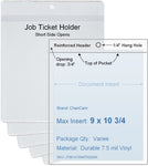 ChanCam vinyl sleeve, open short side, hanging document holder, insert size: 9 x 10 3/4, product size: 9 1/4 x 11 1/2, package quantity 100, 7.5 mil clear vinyl