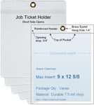 ChanCam vinyl sleeve, open short side, hanging document holder with brass eyelet, insert size: 9 x 12 5/8, product size: 9 1/4 x 13 3/8, package quantity 100, 7.5 mil clear vinyl