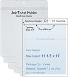 ChanCam vinyl sleeve, open short side, hanging document holder, insert size: 11 1/8 x 17, product size: 11 3/8 x 17 3/4, package quantity 100, 7.5 mil clear vinyl