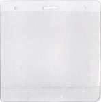 MCC109 - Badge holder paper size 4 x 3 w/top hole for clip, Short Side Opens, 7.5 mil Clear Vinyl Sleeve