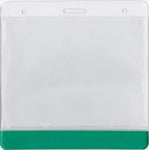 MCC109 - Badge holder paper size 4 x 3 w/top hole for clip, Short Side Opens, 7.5 mil Clear Vinyl Sleeve
