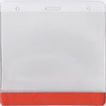 MCC109 - Badge holder paper size 4 x 3 w/top hole for clip, Short Side Opens, 7.5 mil Clear Vinyl Sleeve