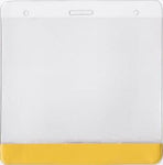 MCC109 - Badge holder paper size 4 x 3 w/top hole for clip, Short Side Opens, 7.5 mil Clear Vinyl Sleeve