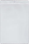 MCC128 - Retail Tag Holder paper size 5 x 7 1/8 with top hole, Short Side Opens, 7.5 mil Clear Vinyl