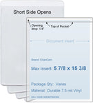 ChanCam vinyl sleeve, open short side, insert size: 5 7/8 x 15 3/8, product size: 6 1/8 x 15 5/8, 7.5 mil clear vinyl