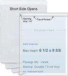 ChanCam vinyl sleeve, open short side, insert size: 6 1/2 x 9 5/8, product size: 6 3/4 x 9 7/8, 7.5 mil clear vinyl