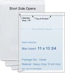ChanCam vinyl sleeve, open short side, insert size: 11 x 13 3/4, product size: 11 1/4 x 14, heavy duty 10 mil clear vinyl