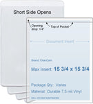 ChanCam vinyl sleeve, open short side, insert size: 15 3/4 x 15 3/4, product size: 16 x 16, package quantity 100, 7.5 mil clear vinyl