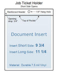 ChanCam vinyl sleeve, open short side, hanging document holder, insert size: 9 3/4 x 11 1/4, product size: 10 x 12