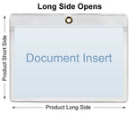 ChanCam vinyl sleeve, open long side, hanging document holder with brass eyelet, insert size: 9 1/8 x 7, product size: 9 3/8 x 7 3/4, package quantity 250, 7.5 mil clear vinyl