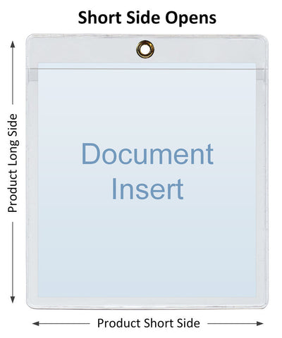 ChanCam vinyl sleeve, open short side, hanging document holder with brass eyelet, insert size: 9 3/4 x 13 1/4, product size: 10 x 14, package quantity 250, 7.5 mil clear vinyl