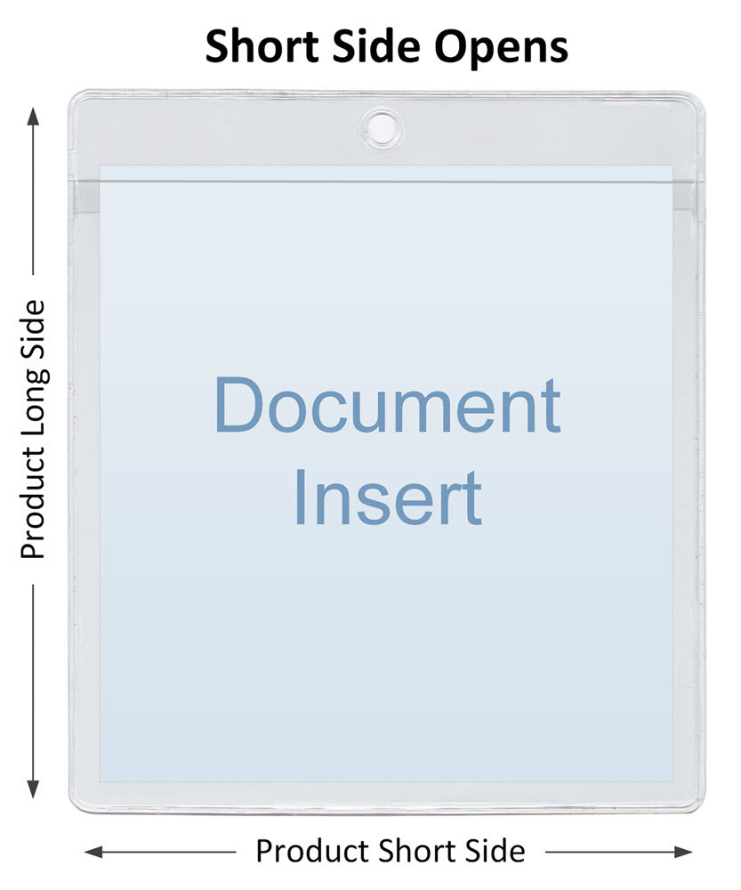 ChanCam vinyl sleeve, open short side, hanging document holder, insert size: 3 7/8 x 8 1/4, product size: 4 1/8 x 9, package quantity 250, 7.5 mil clear vinyl