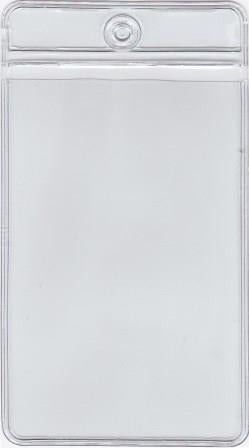 MCC105 - Retail Tag Holder paper size 2 1/4 x 3 1/2 with top hole, Short Side Opens, 7.5 mil Clear Vinyl