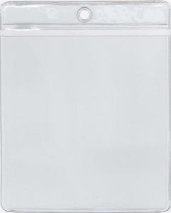 MCC111 - Retail Tag Holder paper size 3 3/4 x 4 1/4 with top hole, Short Side Opens, 7.5 mil Clear Vinyl